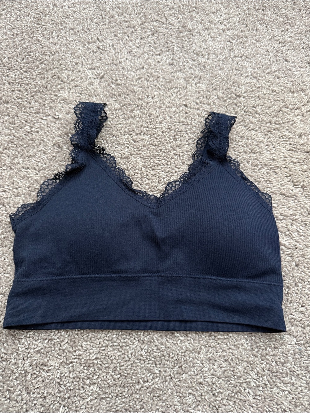 Maurices Navy Lace-Trim Wireless Bralette